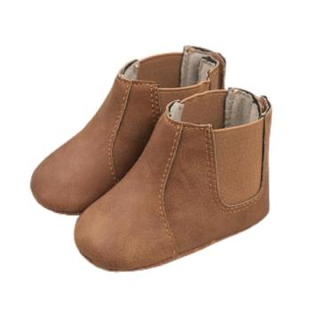 Imagem de Botas para bebês recém-nascidos meninos meninas cowboy borla botas de inverno botas de neve com zíper lateral sola macia botas quentes primeiro andador berço sapatos ao ar livre, A2/marrom, 12-18