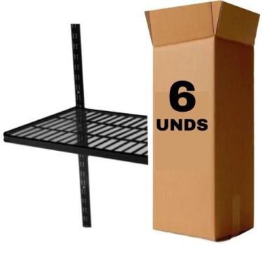 Imagem de Caixa Com 6 Prateleiras 60X40CM Smart Black - Casa Expressa