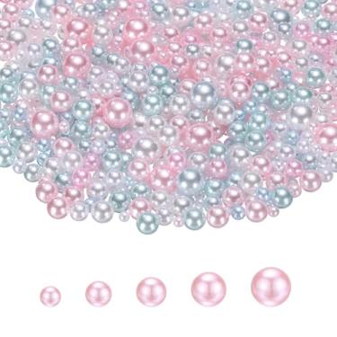 Imagem de PATIKIL 1000 peças de pérolas sem orifícios, mini pérola sintética redonda de 3 mm, 4 mm, 5 mm, 6 mm, 8 mm, para arte, artesanato, joias, enchimento de vaso de unhas, festa de casamento, rosa claro