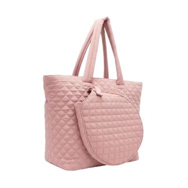 Imagem de Fenteer Bolsa de tênis para tênis, bolsa multifuncional, fácil de organizar, espaçosa, de badminton, esportiva para treinamento, Rosa