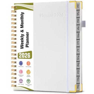 Imagem de Agenda A4 espiral 2026, janeiro de 2026 a dezembro de 2026, agenda diária de 12 meses, 21,6 x 28 cm, agenda semanal e mensal, livro de calendário de capa dura, material escolar para trabalho, escola