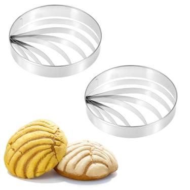 Imagem de LIQWEI 2 cortadores de concha de pão, carimbos de biscoito feitos de aço inoxidável, cortador de formato de pães de 10 cm para biscoitos de cozinha, festas de pão (2 peças)