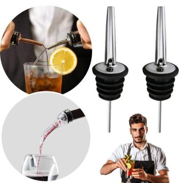 Imagem de Bico Dosador Inox Bartender Para Garrafa Vinho, Tequila 2Un
