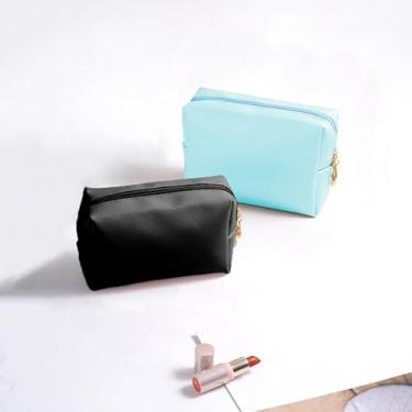 Imagem de 2 peças de mini bolsa cosmética portátil para noivas, bolsa de armazenamento elegante, porta-moedas, batom, bolsa com zíper para irmã, fácil de colocar em itens do dia a dia, pequena, conveniente