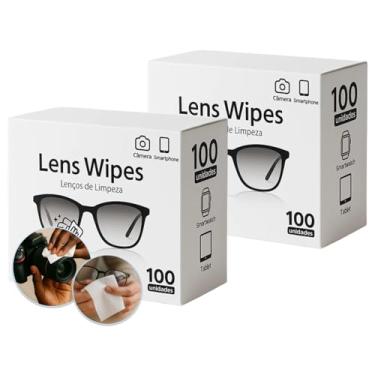 Imagem de 200x Lens Wipes Lenços Umedecidos para Limpeza de Lentes de Óculos, Câmeras e Telas