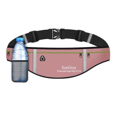 Imagem de Pochete fina para corrida masculina e feminina, pochete com zíper à prova d'água, suporte de telefone refletivo ultraleve, bolsa de cinto de treino para corrida, caminhada, ciclismo, acampamento