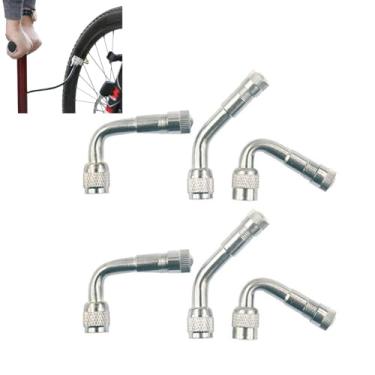 Imagem de Conjunto extensor de haste de válvula de monociclo e carro balanceado - tubo de extensão de bocal de enchimento de latão de 45°/90°/135°, haste de extensão de cotovelo para bicicletas/motocicletas