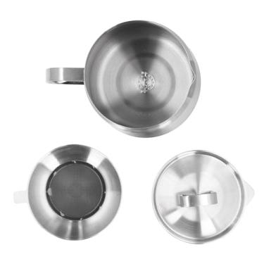 Imagem de YOUTHINK Pote de Filtro de óleo de Aço Inoxidável 304, Garrafa de Separação de óleo de Grande Capacidade Com Alça Ergonômica, Ideal para Fritar e Cozinhar (2L)