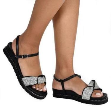 Imagem de Sandália Papete Strass Via Marte 23-10712 Feminina-Feminino