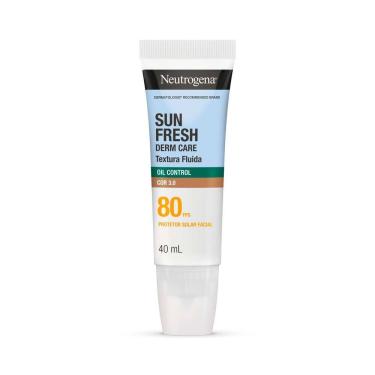 Imagem de Protetor Solar Facial Neutrogena Sun Fresh Derm Care FPS80 Cor 3.0 Oil Control 40ml