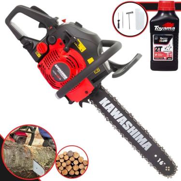 Imagem de Motosserra Kawashima KCS-420S À Gasolina Motor 2T 42cc Com Sabre 16’` Profissional De Fácil Manuseio Ideal Para Desdobra de Madeira + ÓLEO TOYAMA 2T