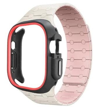 Imagem de ZEDEVB Pulseira de silicone de TPU para Apple Watch Ultra 2 de 49 mm, 45 mm, 44 mm e 41 mm, pulseira protetora para iWatch séries 9, 8, 7, 6, 5, 4, 44mm, Ágata