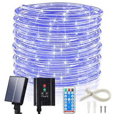 Imagem de Luzes solares de corda ICRGB 66 pés 200 LED Blue Fairy com controle re