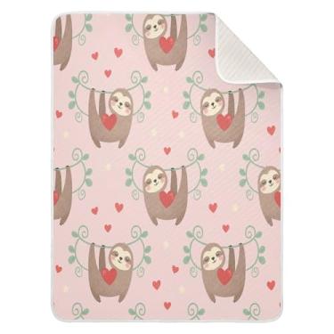 Imagem de Wassud Cobertor de bebê fofo preguiça para meninos e meninas, macio e recém-nascido, cobertor aconchegante de algodão essencial para berçário, viagem, berço, carrinho 76 x 101 cm