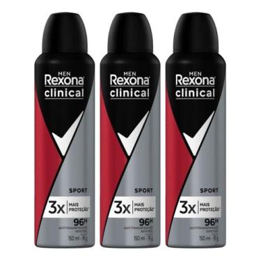 Imagem de Kit C/3 Desodorante Rexona Men Clinical Sport 150ml
