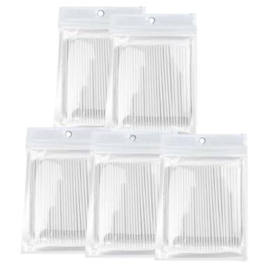 Imagem de SENLIN DENTAL 500 peças de microcotonetes, micropincéis descartáveis, aplicadores labiais para maquiagem e cuidados pessoais, microcotonetes para delineador, extensões de cílios, unhas (branco)