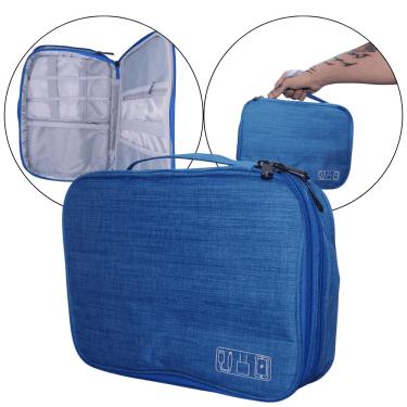 Imagem de Bolsa Organizadora De Cabos Acessórios Eletrônicos Bag Azul