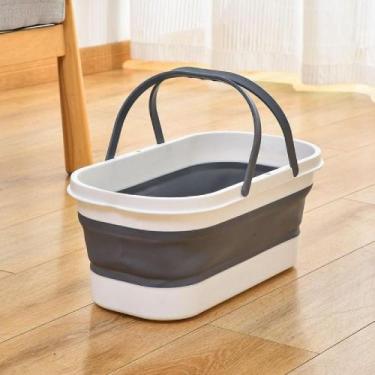 Imagem de Balde Dobrável Retrátil 15L c Rodinhas  Silicone Flexível Multiuso p M
