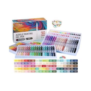 Imagem de Canetas De Gel Acrílicas Coloridas Retráteis Com Ponta De 0,7mm Para E