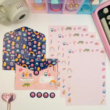 Imagem de Kit Papeis de Carta com Envelopes La Palomita Professora Corujinha - B