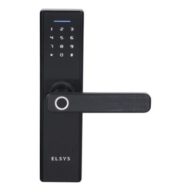Imagem de Fechadura Digital Embutir Biometria Senha Preto - Elsys