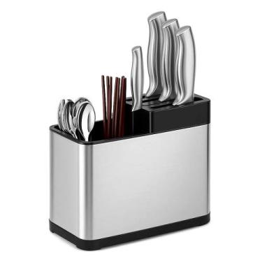Imagem de Porta Talheres Inox Com Suporte Para Facas Y 888