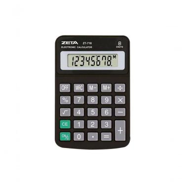 Imagem de Calculadora De Mesa Zeta Zt718 8 Digitos Preta