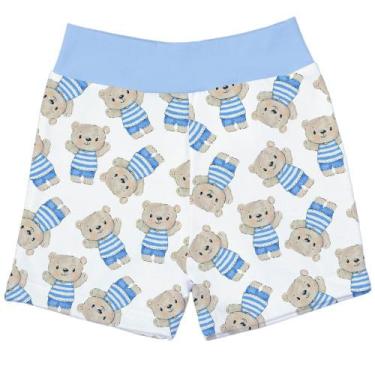 Imagem de Short de Bebê Ursinho Azul Malha - Batistela Baby, M