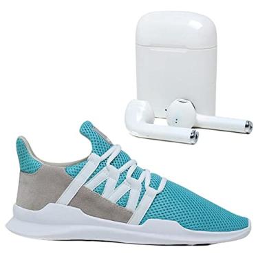 Imagem de Tênis Caminhada Corrida Leve Macio Confortável Fitness Academia + Fone Sem Fio Bluetooth