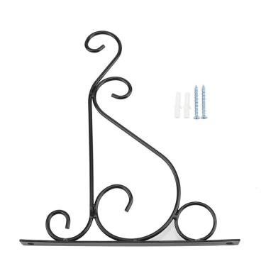 Imagem de suporte de planta suspenso,Cabide de planta de ferro, decoração de parede de cabide de planta de beija-flor de ferro, suporte de cabide (Black)
