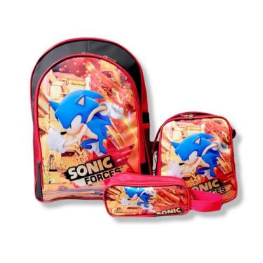 Kit Sonic Mochila Infantil Pequena Runner Filme De Costa