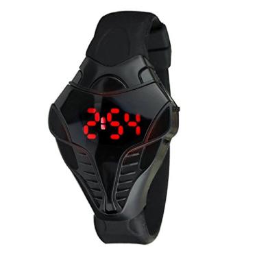 Imagem de FANMIS Relógio Digital LED Cobra Preto de Silicone com Mostrador Triangular, Relógios Esportivos para Homens e Meninas (Preto, Digital, Quartzo)