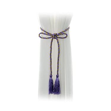 Imagem de porta-cortinas borlas de cortina coloridas de poliéster pequenas gravatas 15 cores gravatas de cortina acessórios, violeta pálido, 1 pçs