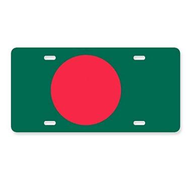 Imagem de DIYthinker Bandeira nacional de Bangladesh, país da Ásia, placa de licença decoração de aço inoxidável para automóveis