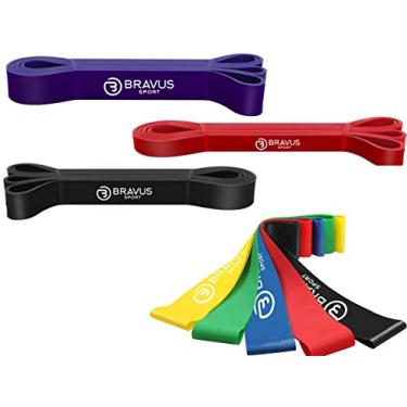 Imagem de Kit Super Bands Leve 1.2,Media 2.1 e Forte 3.2 + 5 Mini Bands Elástico Bravus Sport