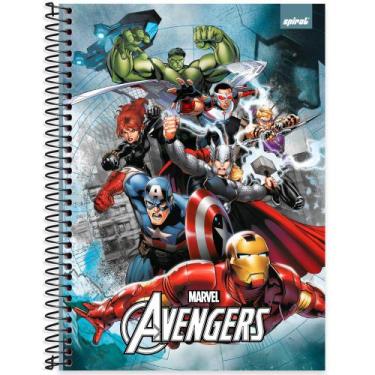 Imagem de Caderno Universitário Capa Dura 1X1 80 Folhas Avengers - Spiral