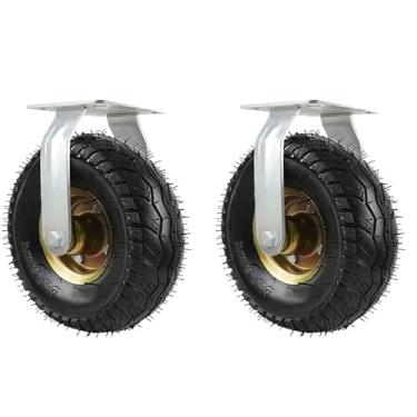 Imagem de Roda fixa de alta resistência, roda giratória industrial, 6 polegadas, 8 polegadas, 10 polegadas, 2 peças, roda giratória de borracha para carrinhos de mão, rodas silenciosas, roda de pé de