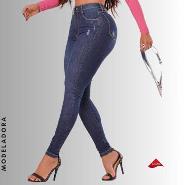 Imagem de Calça Jeans Feminina Skinny Det Rosa-compressor modeladora-LD4040-Feminino