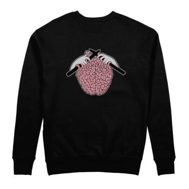 Imagem de Casaco Moletom Fechado Flanelado Sem Capuz Sem Bolso Masculino Estampado Confortavel