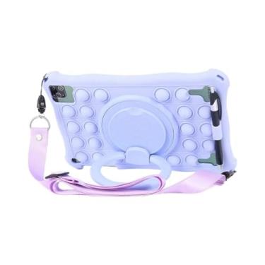 Imagem de Capa para iPad 11 Pro 11 M2 5ª 6ª 9,7 2017 2018 7ª 8ª geração 10.2 2019 Pro 11 2020 2021 Capa macia para iPad Air 10.5 (caneta com alça roxa, para iPad 5ª 6ª e 9,7)