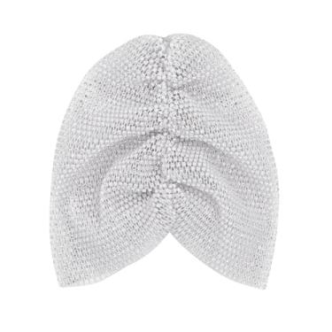 Imagem de Eilova Orityle Faixa de cabeça de cristal brilhante com strass, lenços, turbante, festa, boate, rave, bandana de cabelo, Chapéu turbante branco, M