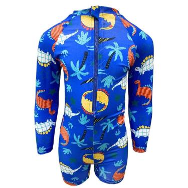 Imagem de Macacão Infantil Macaquinho Dinossauro Ziper Proteção Solar Uv 50 TipTop Praia Piscina Kids Filtro