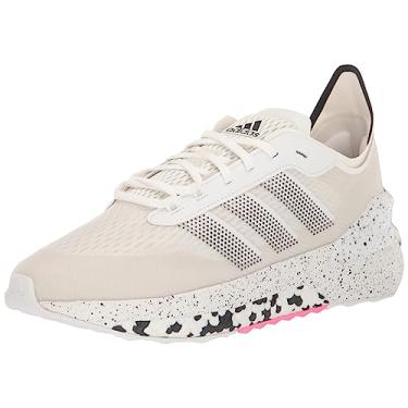 Imagem de adidas Tênis adulto unissex Avryn, Branco/Branco/Rosa Lúcido, 9 Women/8 Men
