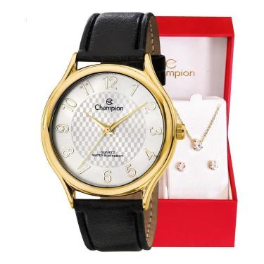 Imagem de Relógio Champion Feminino Analógico Dourado Couro CH22706W-Feminino