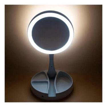 Imagem de  Espelho de Maquiagem Dobrável com LED 360º - Ampliação 10x - Mirror