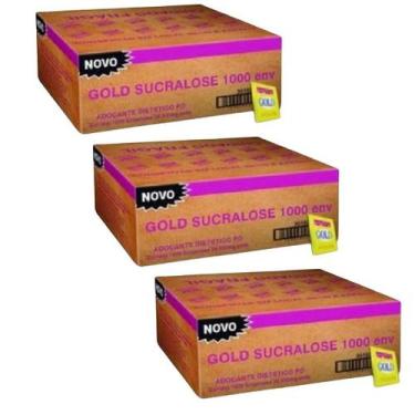 Imagem de Kit 3uni Gold Adoçante Sucralose em Pó - Cx. 1000 env. - Gold