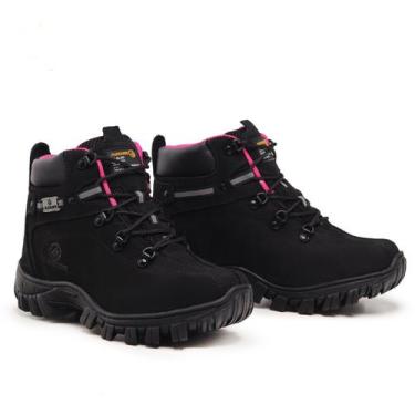 Imagem de coturno segurança 2113 Master Boots feminina em couro, preta/rosa, 39