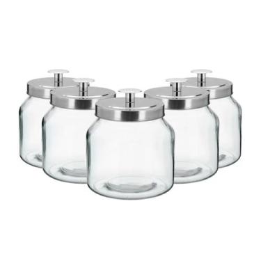 Imagem de Kit 5 Potes Vidro Porta Mantimentos 2L Home & Co - Home&Co