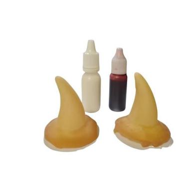Imagem de Fantasia Par Chifres Diabinha realista + látex + sangue 10ml - Lynx