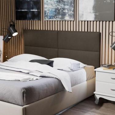 Imagem de Painel Estofado Para Cama Casal Seleta 140 cm - DOCELAR, Marrom